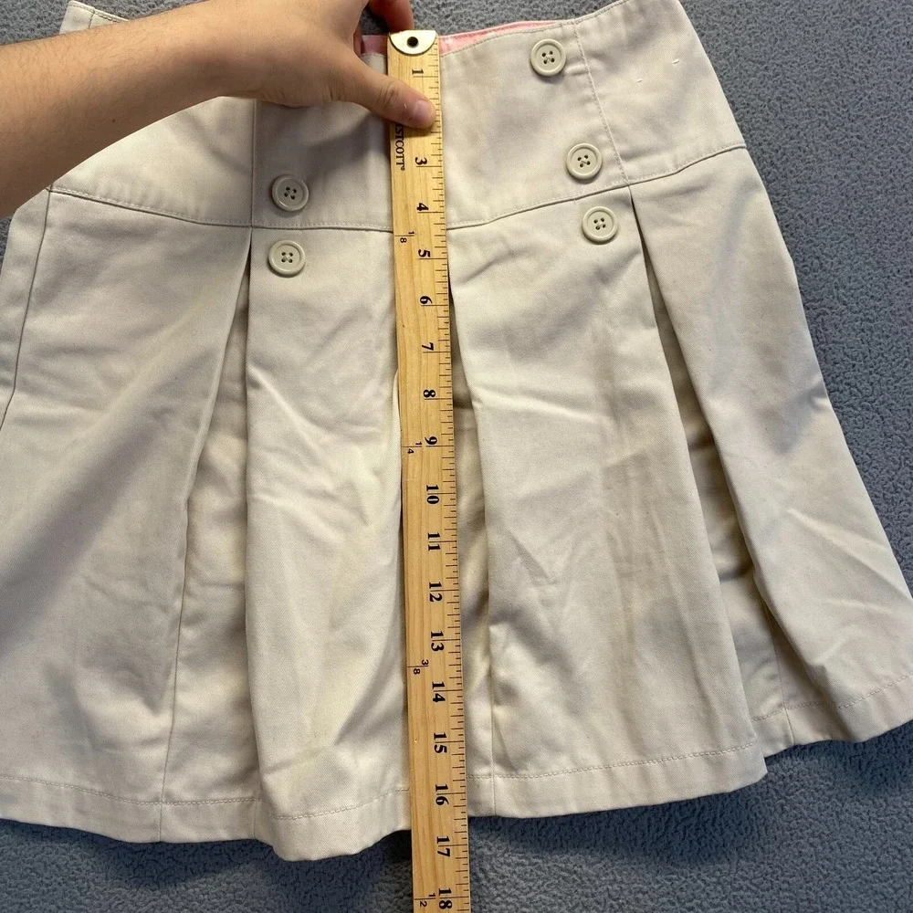 Gymboree Girl's School Uniform Pleated‎ Woven Skort Beige Size 12,Cotton,Zipper